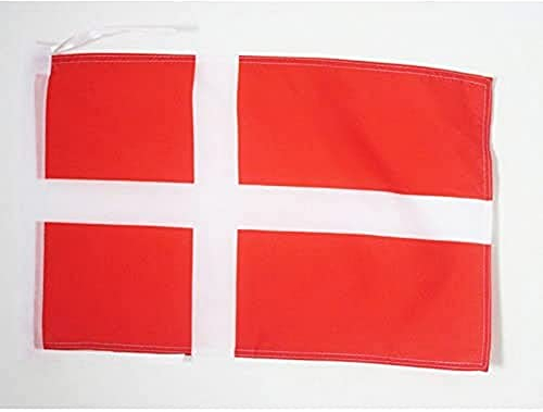 AZ FLAG Bandiera Danimarca 45x30 cm - Bandierina Danese 30 x 45 cm Cordicelle