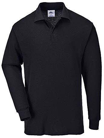 Portwest Polo Manches Longues, Couleur: Noir, Taille: L, B212BKRL