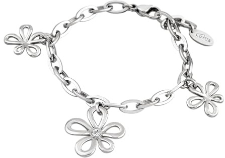 LOTUS STYLE Pulsera Acero Inoxidable Mujer LS1535-2/1 Flor - Sofisticado Brazalete con Pulido y Acabado Refinado - Special Prices 20,93 cm - Regalo de Cumpleaños - Aniversario - Ocasiones Especiales