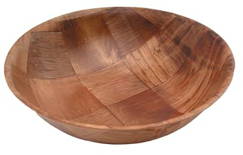 Genware Round Woven Wooden Bowl 15cm, Single