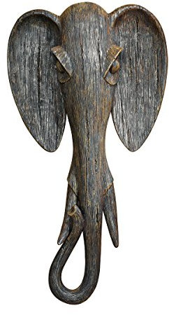 Design Toscano QS91812 Elephant Animal Mask of the Savannah Wall Decor Sculpture, Polyresin, Full Colour, 42 cm