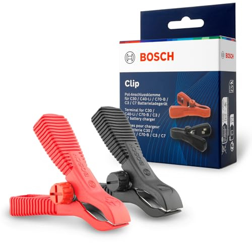 Bosch Pol-Anschlussklemmen für Batterieladegeräte - Ersatzteil in Originalqualität - Batterieklemmen kompatibel mit vielen Bosch C-Line Ladegeräten - 2,2 x 5,1 x 7,5 cm - 0189999110