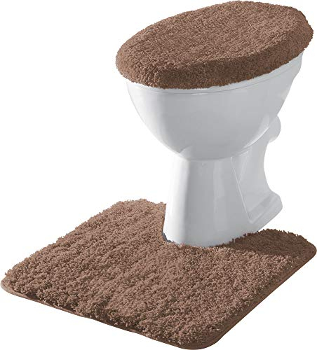 Erwin Müller Stand-WC-Set 2-TLG. Rhodos Uni, WC-Umrandung, WC-Deckelbezug rutschhemmend braun Größe - ultraweich, extrem saugfähig, flusenarm