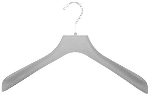 Sonderposten !!! Samtbügel mit DRUCKSTELLEN für Jacken, 38 cm, grau, NEU, 10 Stück