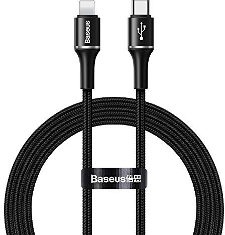 Baseus Cavo USB-C/Lightning Halo, con illuminazione a LED, 1 m, nero