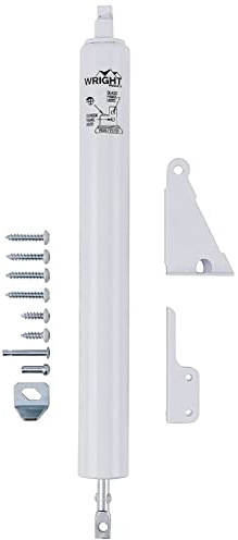 Wright Products Standard Duty Pneumatic Screen & Storm Door Closer – Adjustable Closing Speed, Quiet Operation, Easy Installation (Transitional, White)