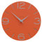 CalleaDesign Wanduhr Smile Orange und Aluminium Rund 30 cm Schlichtes und modernes Design Geräuschloser Mechanismus Made in Italy Geeignet für die Küche 30 Farben verfügbar Holz