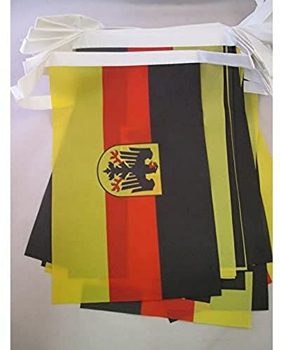 AZ FLAG - Guirlande Drapeau Allemagne avec Aigle - 6 Mètres Avec 20 Fanions Allemand De 21x14 cm - Petits Drapeaux 100% Polyester - 60g