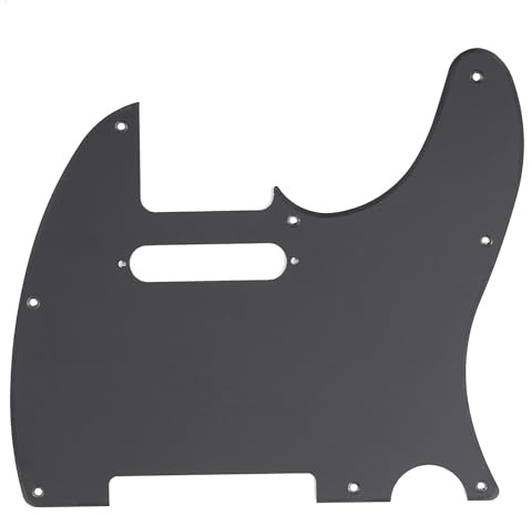 Musiclily 8 Skruvhå Gitarr Tele Plektrumskydd för Fender USA/Mexikansk Standard Telecaster Modern Stil, 1-lager Matte Svart | för USA/mexikansk tillverkad Fender Standard Telecaster Modern stil