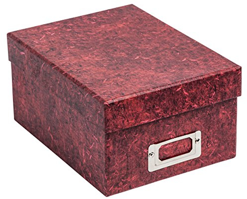 Hampton Frames | Boîte de rangement photos | Rouge, 10 x 15 cm, capacité 700 photos, séparateurs inclus, sans acide | Protection souvenirs, organisation facile