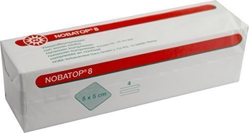Nobatop 8 Compresas de Tela No Tejida 4 X 1000 Pedazos (10 X 100) 5cm X 5CM