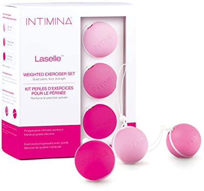 INTIMINA Set di Pesetti Laselle - 3 Pesetti di Kegel per il Pavimento Pelvico Femminile, Palline per il Rafforzamento del Pavimento Pelvico, Kegel Balls (28 g, 38 g, 48 g)