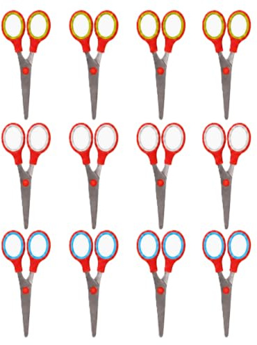 APLI Kids Children's Scissors | 13cm | Assorted Colours | Pack of 12