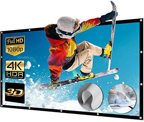 NIERBO Beamer Leinwand Groß 200 Zoll 16:9 Portable Leinwand für Beamer Unterstützung Projektion Projector Screen für HD Full HD Heimkino 3D oder 4K Leinwand 443x249cm