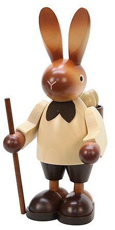 Ulbricht Osterhase Mann mit Eierkorb, natur 16cm