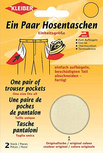 Kleiber + Co.GmbH Quick-EIN-Paar-Hosentasche, beige, 18,5 cm x 16 cm, 110-03
