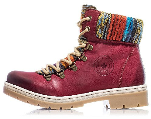 Rieker Damenschuhe Stiefeletten Gefüttert Stiefelette Rot Freizeit, Schuhgröße:EUR 40