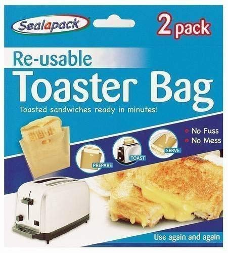 2 Packs Reusable Toaster Toastie Sandwich Toast Bags Pockets Toasty ToastaBags