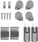 Roca Senso und Giralda WC-Sitz Scharnier-Set aus Chrom mit sanftem Deckel und mit Endkappe-Befestigungen und Dämpfern