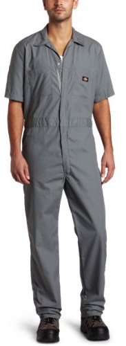 Dickies Mens Short-Sleeve Overalls and Coveralls Workwear Apparel, Gray, Large US