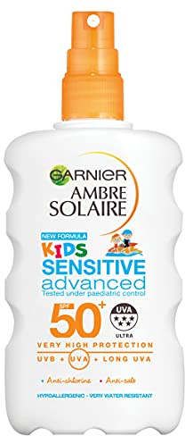 Garnier Ambre Solaire Kids Sensitive Water Resistant Sun Cream Spray SPF50+ 200ml