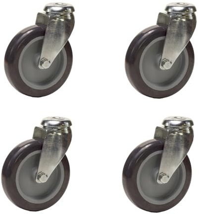 Lot de 4 roulettes à oeil pivotantes Caoutchouc Thermoplastique GRIS 50 mm - 120 Kg