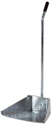 Sconosciuto EV - Recogedor de Basura Plateado, con Mango, de Chapa galvanizada y Hierro, 35 cm x 25 cm x 72 cm (Altura)