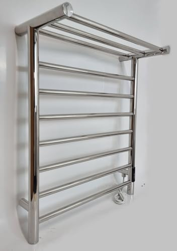 Manissa Chester Electric Stainless Steel Towel H660mm x W550mm Rail Bathroom Heater Heated Towel Rail Mirror Polished Finish