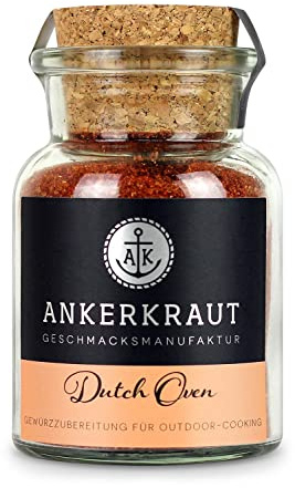 Ankerkraut Dutch Oven Gewürz, BBQ-Gewürzmischung für Dutch Oven Rezepte, 90g im Korkenglas