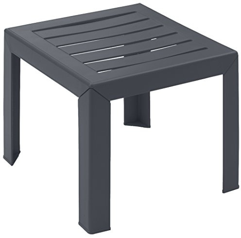 Ondis24 Beistelltisch Kaffeetisch Miami, 40 x 40 x 35 (H) cm, pflegeleicht, UV- und witterungsbeständig (Anthrazit)