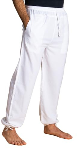 PANASIAM E-Pants Largos, algodón, Blanco, L