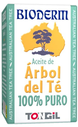 Arbol de Te 100% Puro - Tea Tree Oil Australiano Garantizado - Tratamiento Natural para Acne, Granos, Hongos Uñas, Picaduras Insectos, Piojos - Aceite de Árbol de Té Frasco 15 ml Bioderm Tongil