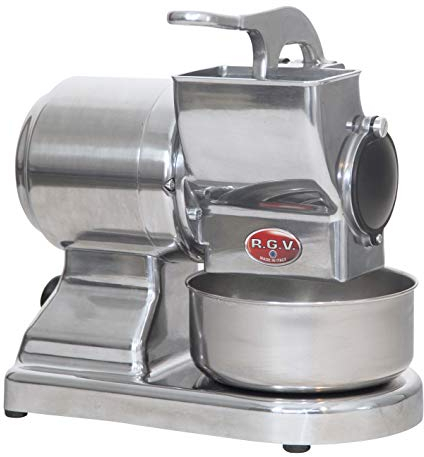 RGV MAXI VIP 8G/S Grattugia Elettrica con Rullo Professionale Estraibile, 450 W, 46 Decibel, Acciaio Inossidabile, Argento