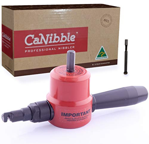 CaNibble Drill Attachment Nibbler, For Flat & Corrugated Sheets Up To 14 Gauge, Safe, Versatile Multi-Direction Cutting