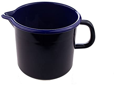 Riess, 0040-025, Schnabeltopf ø 12cm, HOTEL/PROFI, Schwarz, Emaille, Vol. (rec.): 1,0 Liter, Made in Österreich, LBH: 18,7x13,5x11,5cm, 0,430kg, Kanne mit Henkel, Deckel, Gasherd geeignet