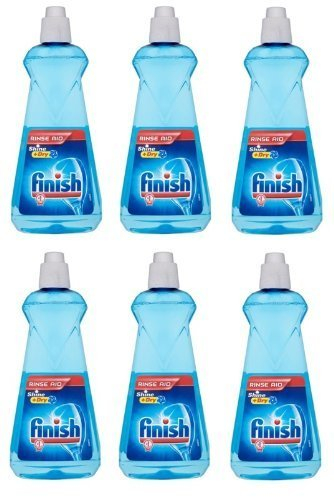 Finish | Finish Dishwasher Rinse & Shine Aid | Lemon| 400ml | For Drier Glasses and Spot Prevention (6 Pack)