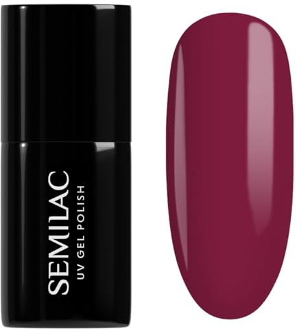 SEMILAC Gel Nail Polish 098 Elegant Cherry- Full Coverage Gel Polish - Soak Off Easy To Use LED/UV Nail Lamp - Long Lasting Manicure and Pedicure up to 3 weeks