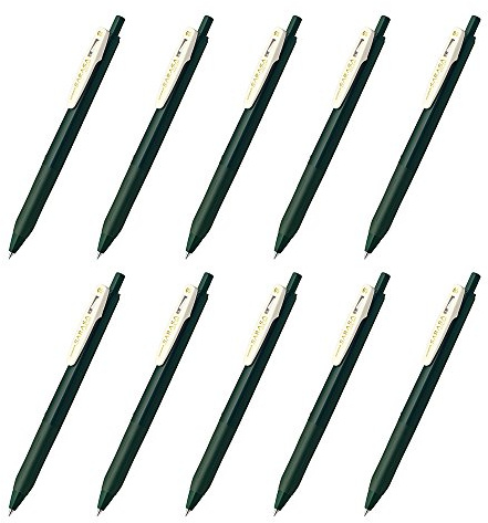 Zebra Sarasa Clip B-JJ15-VGB Gel Ballpoint Pen, 0.5, Green Black, 10 Pieces