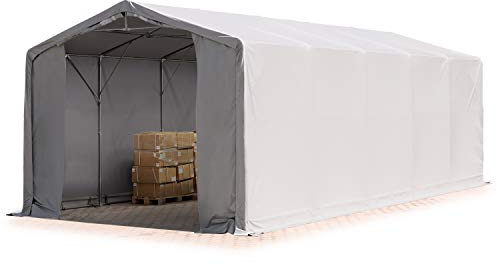 Zelthalle Lagerzelt 6x10m / 3m Seitenhöhe Industriezelt robuste PRIMEtex PVC Plane 2300 N wasserdicht in grau