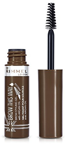 Rimmel London Brow This Way Brow Styling Gel with Argan Oil, Tames and Sets Brows, Medium Brown, 5 ml