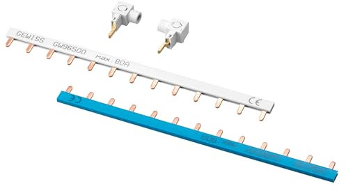 KIT 2 PEIGNES DE RACCORDEMENT UNIPOLAIRE POUR MTC 1P 13 MODULES 63A BLEU ET GRIS + 2 BORNES