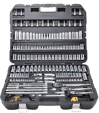 DEWALT Mechanics Tool Set, SAE and Metric, 1/2, 1/4, 3/8 Drive Sizes, 192-Piece (DWMT75049)