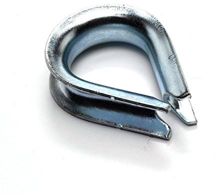 Merriway BH04224 (2 Pcs) Wire Rope Cable Thimble, Galvanised 12 mm, 1/2 inch - Pack of 2 Pieces