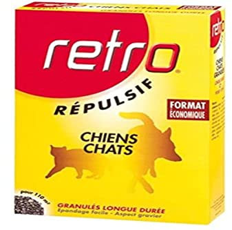 RETRO Acto Répulsif Granulés Longue durée Chiens et Chats Format économique 110 m2-1 KG, Rouge,Jaune