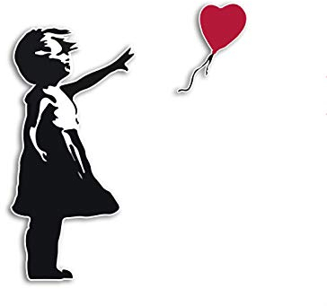 Banksy Girl Love Fly away Kult Aufkleber | Art Wand Graffiti Vinyl Sticker | Style Trend Deko Wetterfest UV-Beständig