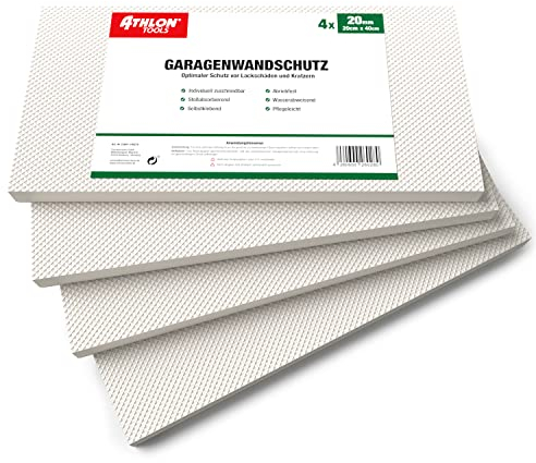 ATHLON TOOLS 4x MaxProtect Protectores de pared autoadhesivos para garaje, protección contra impactos (40 x 20 x 2cm, cada uno)