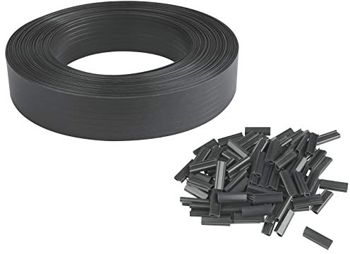 Windhager Livingston - Lámina de protección Visual para Valla, Valla de Varilla, Doble Varilla para Valla, 50 m x 4,6 cm, Antracita