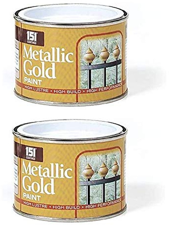 SDMAX 151 Coatings Pack Of 2 Metallic Gold Paint - 180ml Tough & Durable For Decorating Interior & Exterior, Versatile Surface Compatibility,