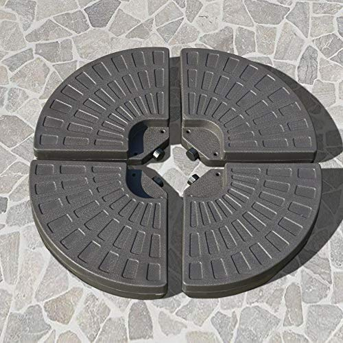 Outsunny Base para Sombrilla en 4 Partes Rellenable de Arena y Agua Desmontable para Jardín Patio al Aire Libre 100x100x10,5 cm Café