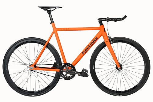 FabricBike Light - Fixed Gear Fahrrad, Single Speed Fixie Starre Nabe, Aluminium Rahmen und Gabel, Räder 28, 4 Farben, 3 Größen, 9.45 kg (Größe M) (M-54cm, Light Army Orange)